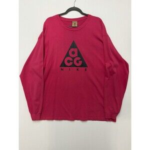 Nike ACG Shirt Mens Size Large Pink Logo Long Sleeve Top BQ3457-666